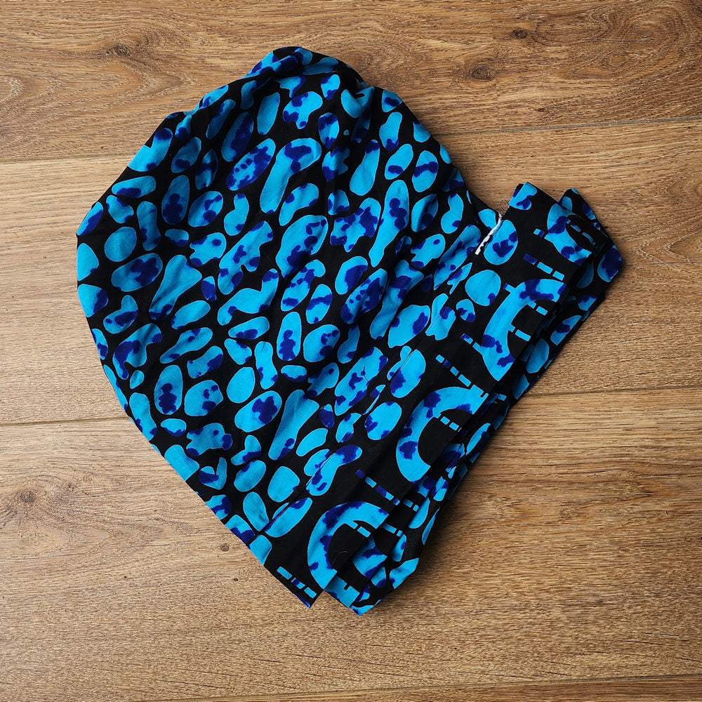 The African Magic Head Wrap - Blue Black