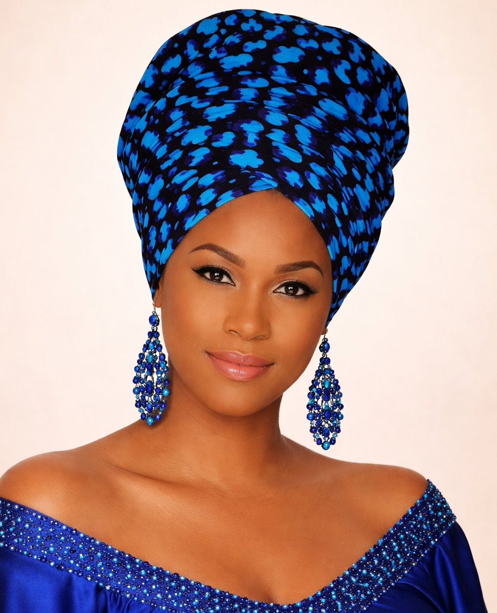 The African Magic Head Wrap - Blue Black