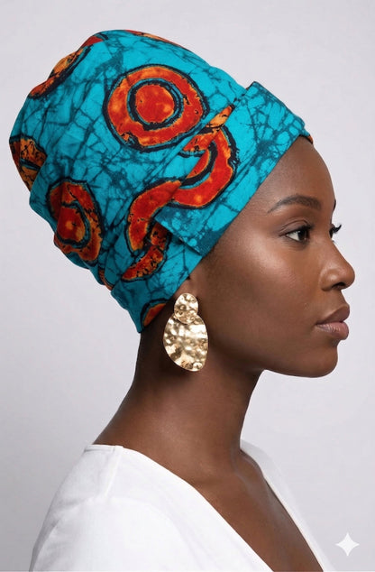 The African Magic Head Wrap - Eclectic Blue