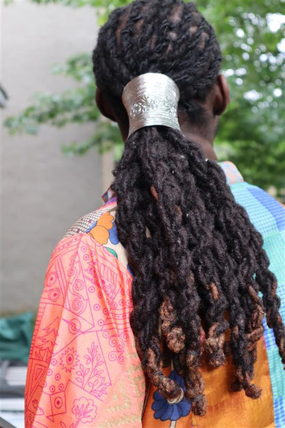 Adjustable Ancient Gold Hair Cuff for long ponytails Locs, Sisterlocks, Dreadlocks and Braids