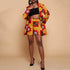 Ankara Blazer & Shorts in Yellow & Prints in Orange, Red and White- Two Piece set