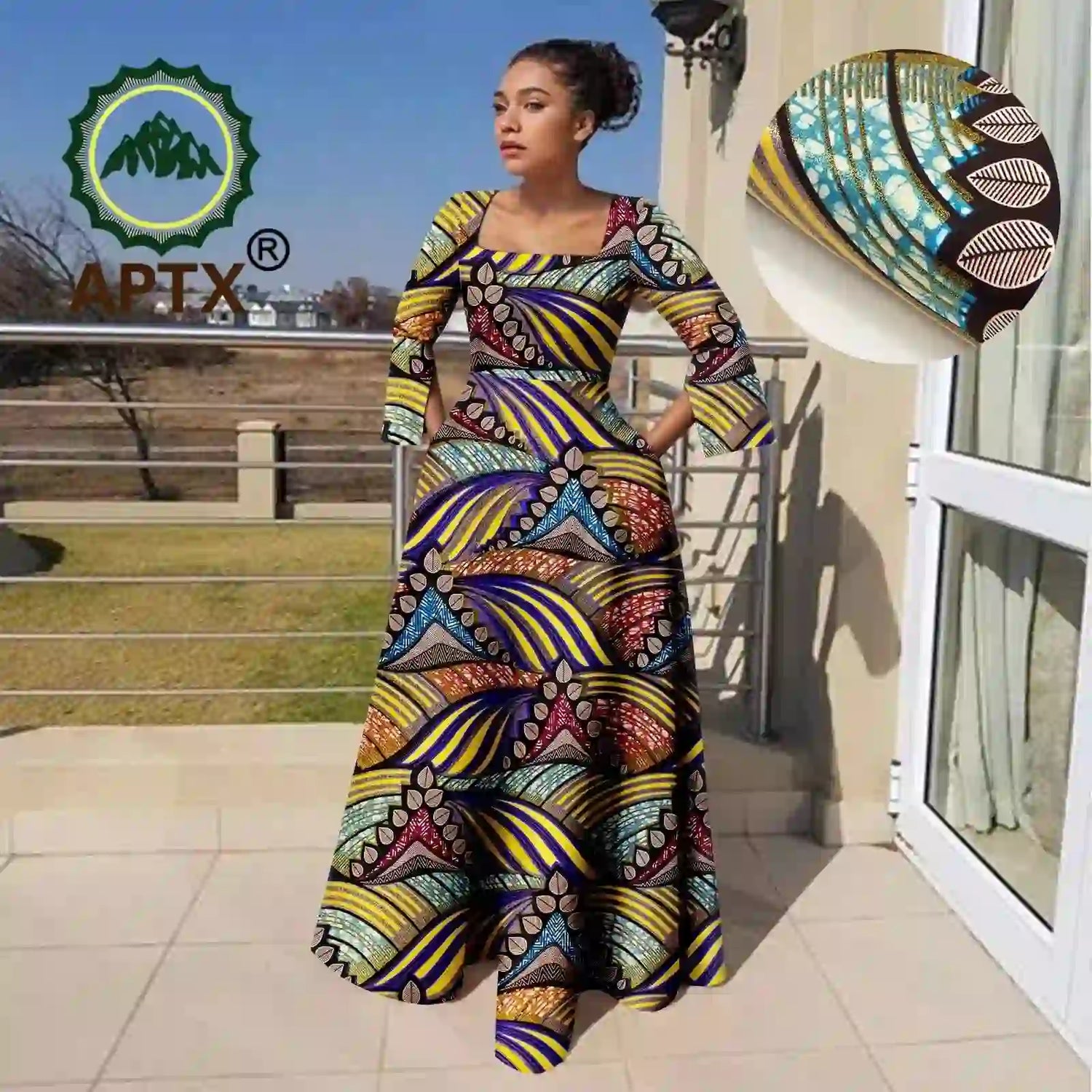 Ankara Maxi Dress with Pockets for Curvy bodies - 785 / 5XL Ankara Maxi Dress with Pockets for Curvy bodies - 785 / 5XL