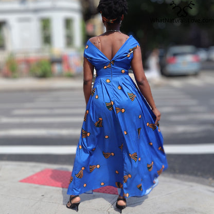 African Off Shoulder Maxi Dress