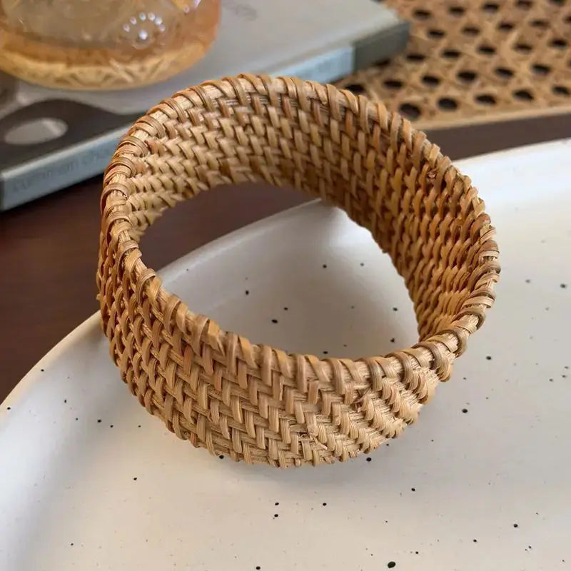 Bamboo &amp; Wood Bangle – Thick Bracelet
