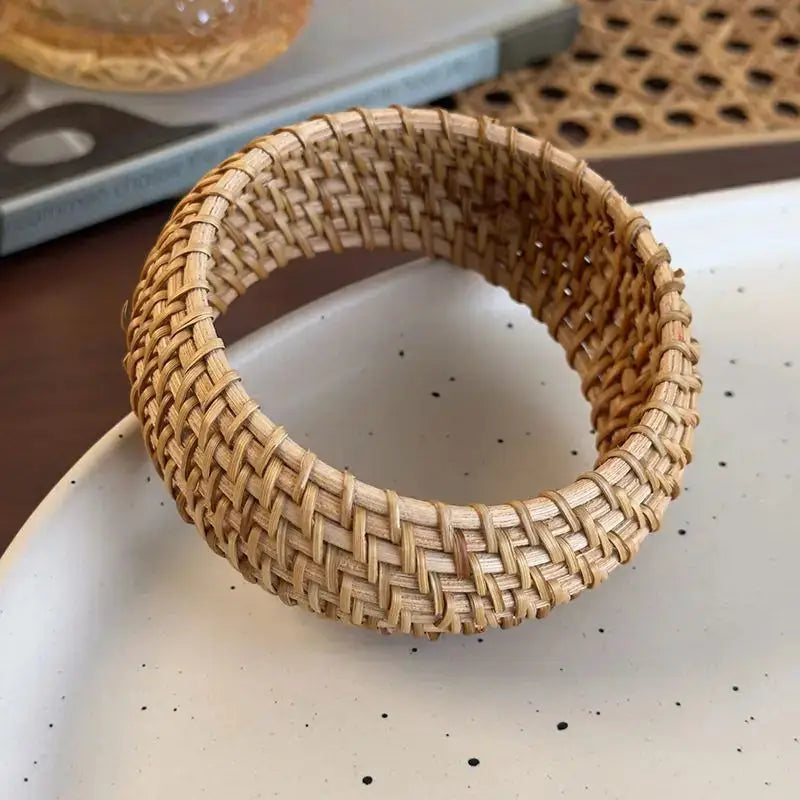 Bamboo &amp; Wood Bangle – Wide