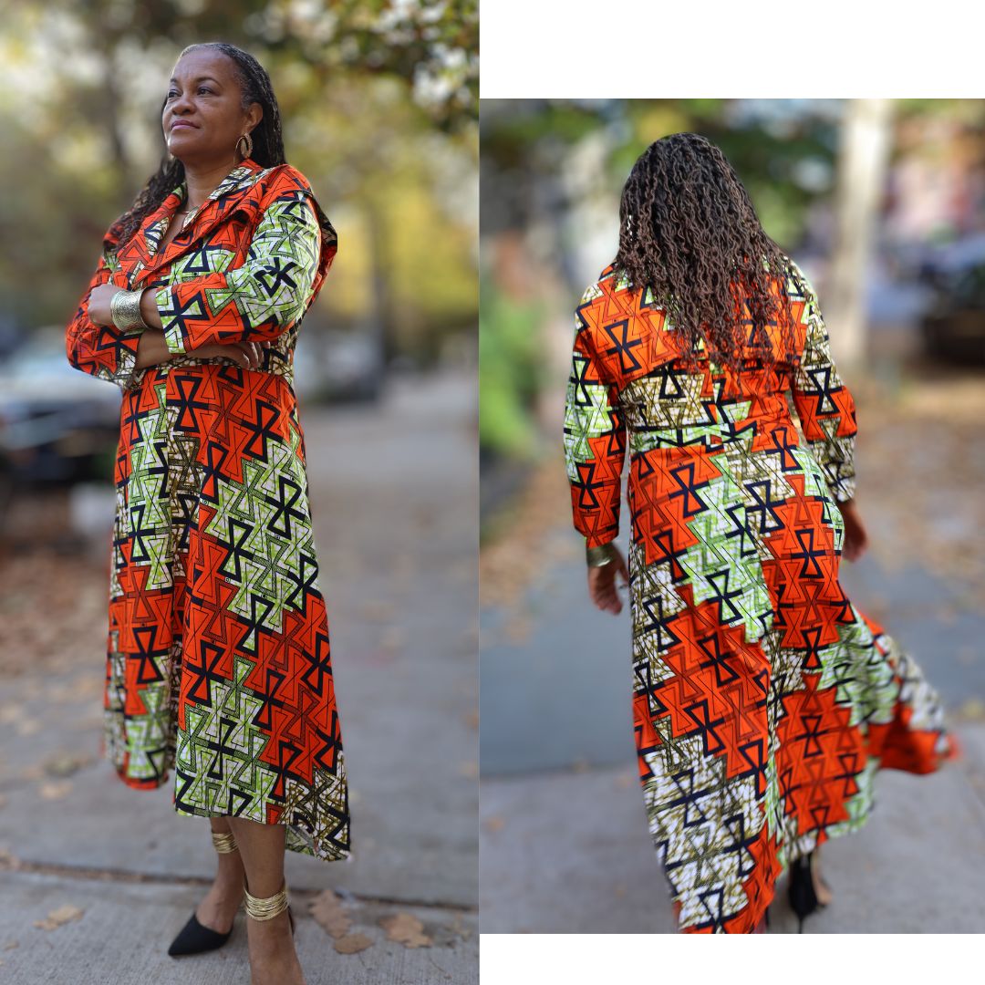 Robe maxi africaine Bazin Rich en XS à 6X