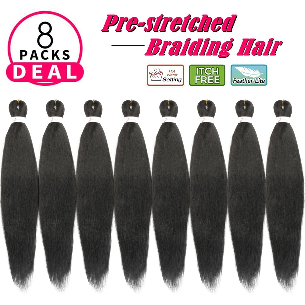 the 8 packs Pre Stretched Braiding Hair Extension deal