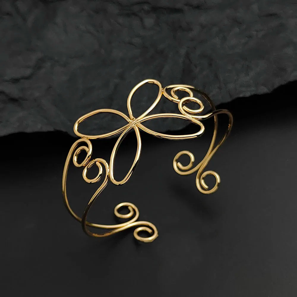 the gold bloom silver hair cuff