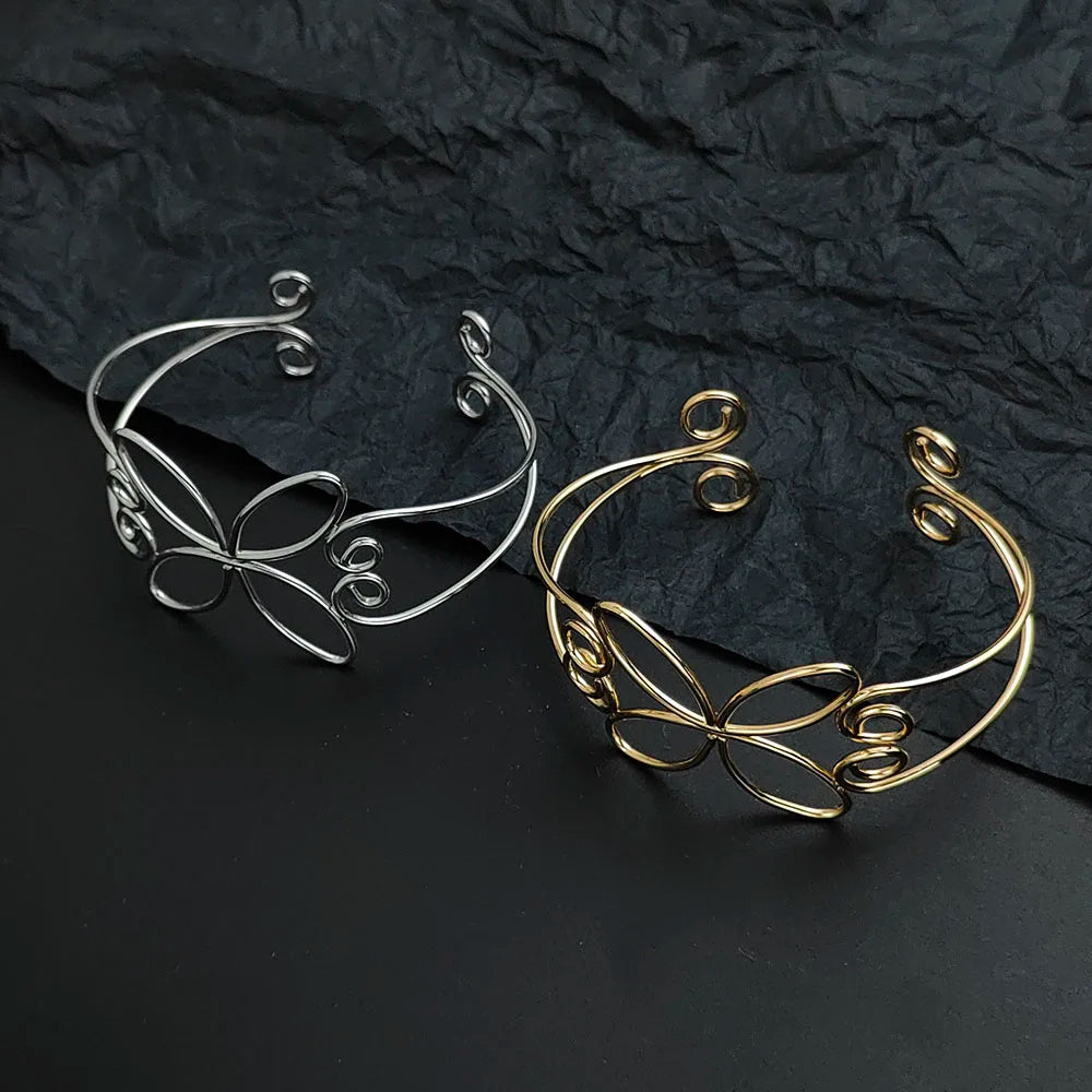the two color bloom hair cuff in gold &amp; silver