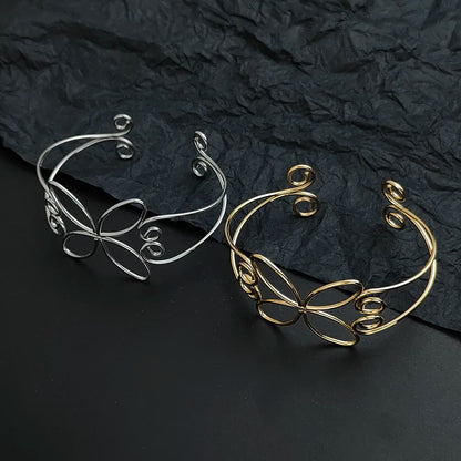 the two color bloom hair cuff in gold &amp; silver