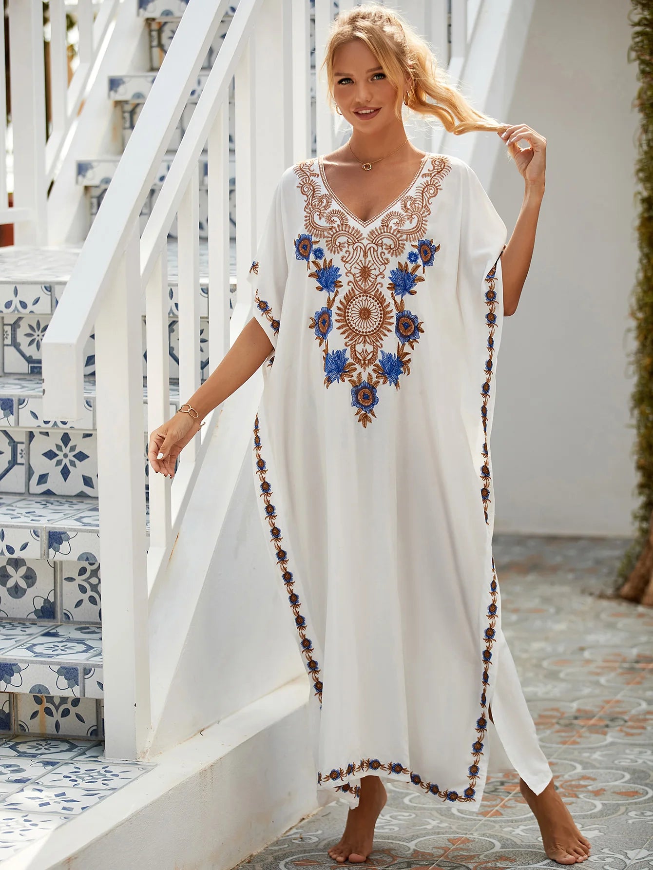 Bohemian Embroidered Kaftan