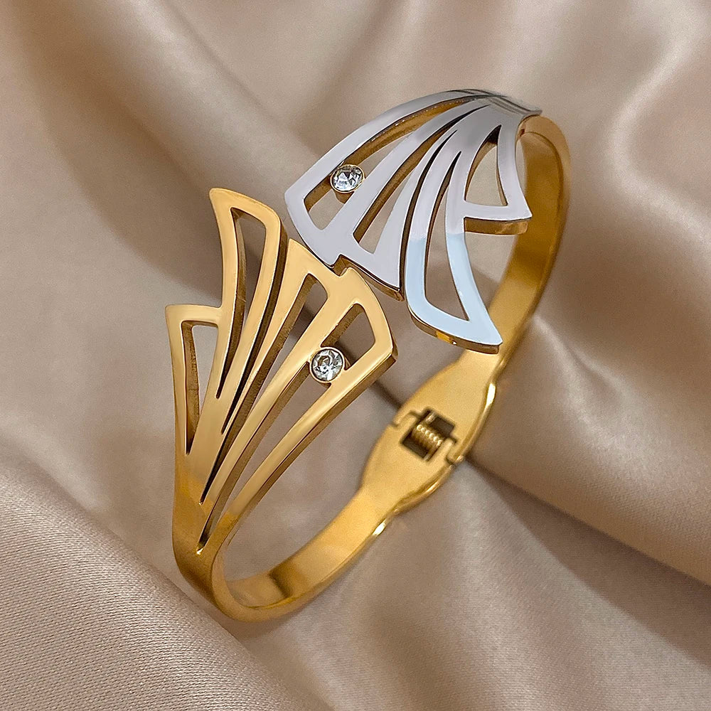 Butterfly Wing Hair Cuff displayed on satin fabric at an angle to show detail