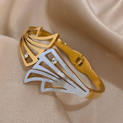 Pair of Butterfly Wing Hair Cuffs in two-tone gold and silver finish