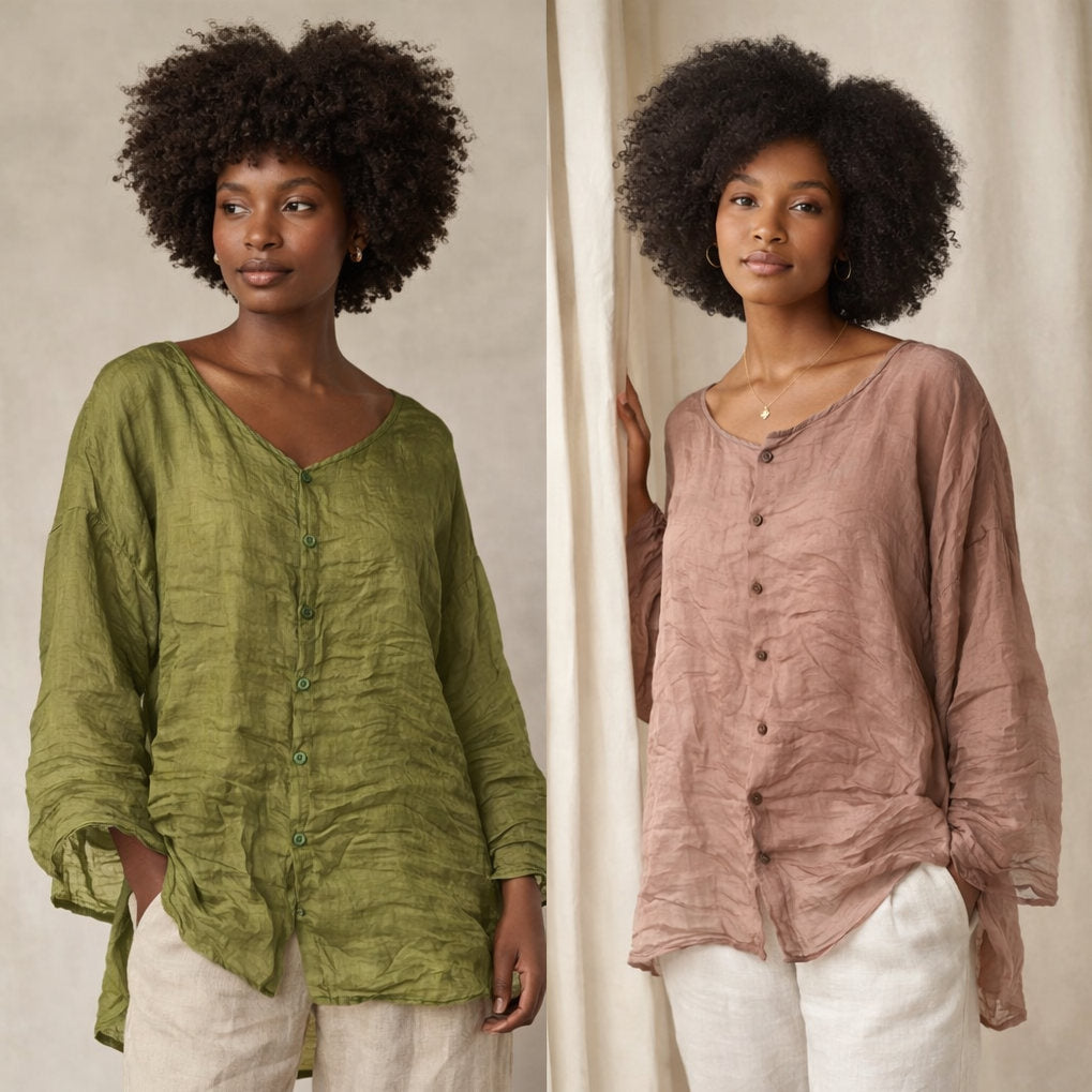 Vintage Linen Mori Blouse: Eco-Friendly Summer Fashion