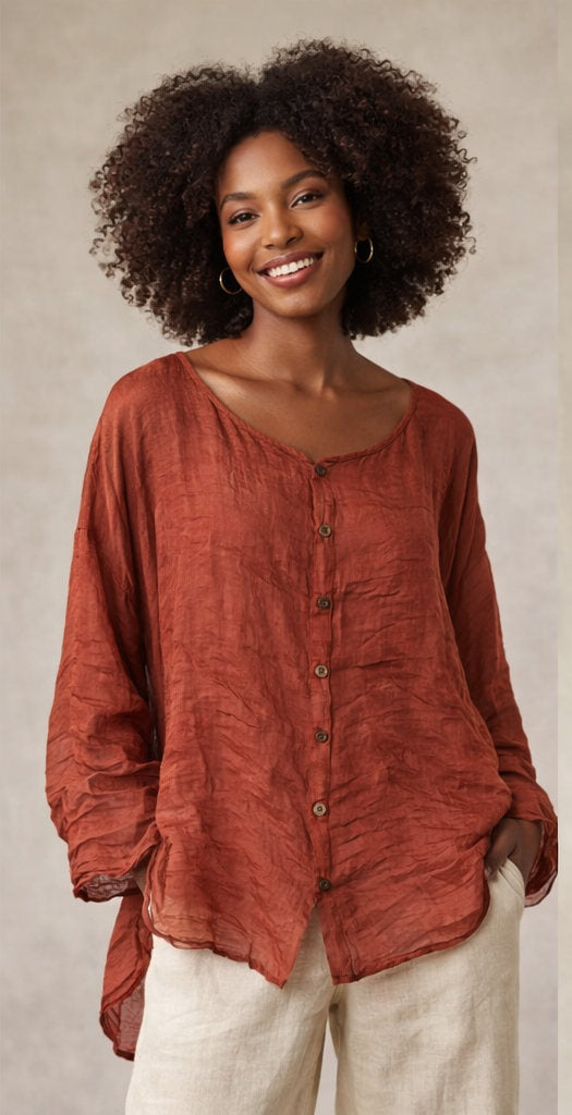 Vintage Linen Mori Blouse: Eco-Friendly Summer Fashion