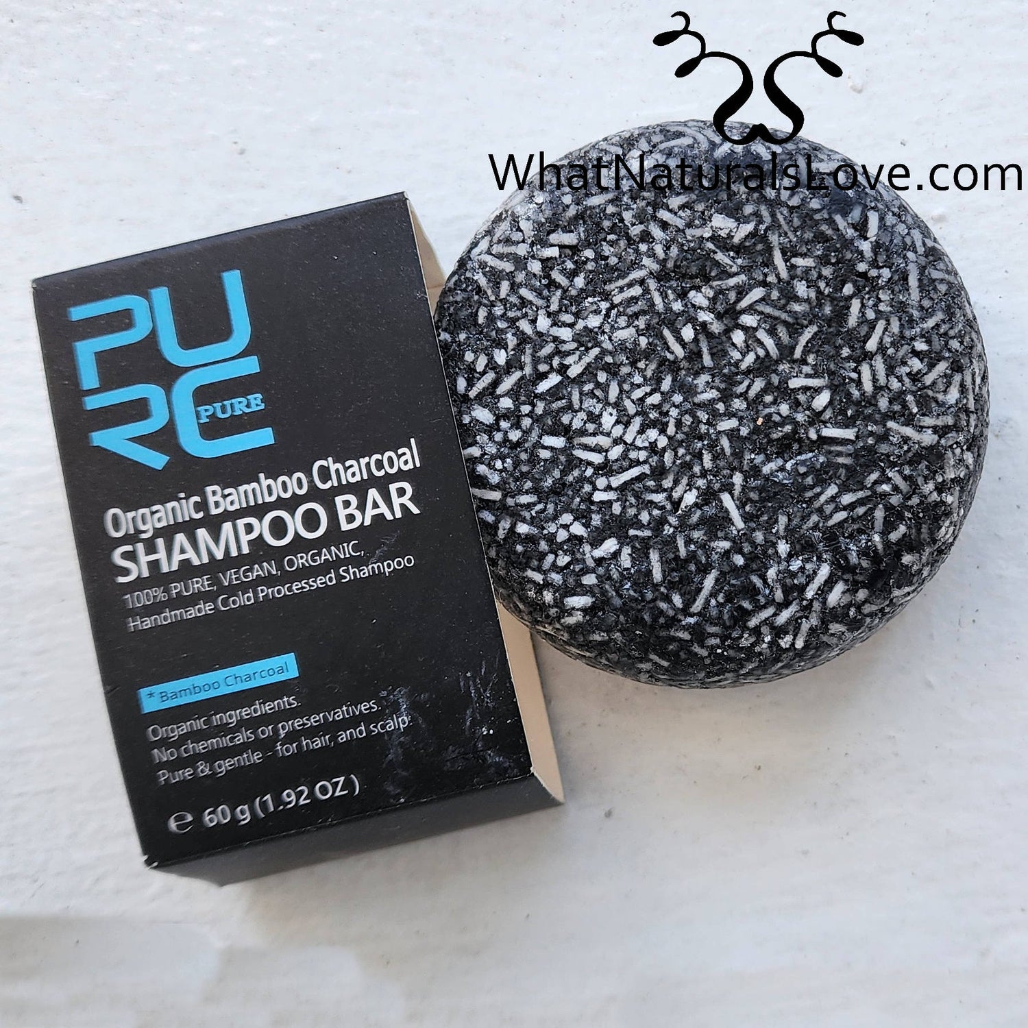 Biologische bamboe houtskool shampoobar voor grijs haar
