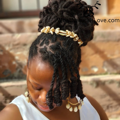 Cowrie Shell Hair Ties For Locs, Sisterlocks and Dreadlocks Perfect for Mother&
