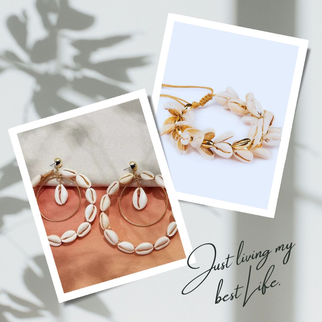 Cowrie Shell Earrings and Bracelet Perfect for Memorial Day 2024