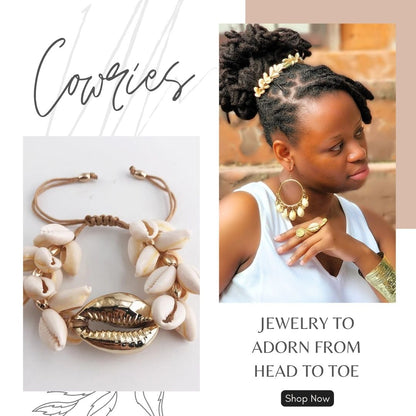 Cowrie Shell Hair Ties For Locs, Sisterlocks and Dreadlocks