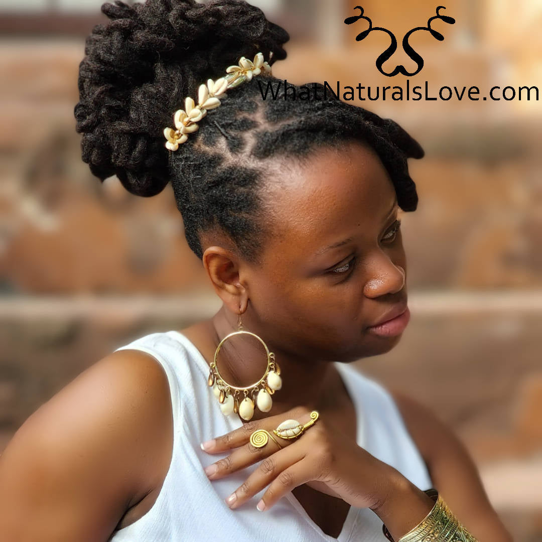 Cowrie Shell Hair Ties For LocsCowrie Shell Hair Ties For Locs, Sisterlocks and Dreadlocks, Sisterlocks and Dreadlocks Perfect for Mother&