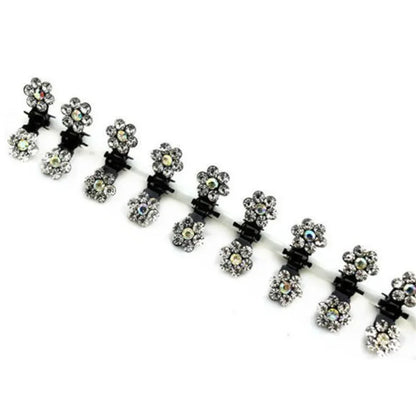 Crystal Flower Hair Claw Clips 