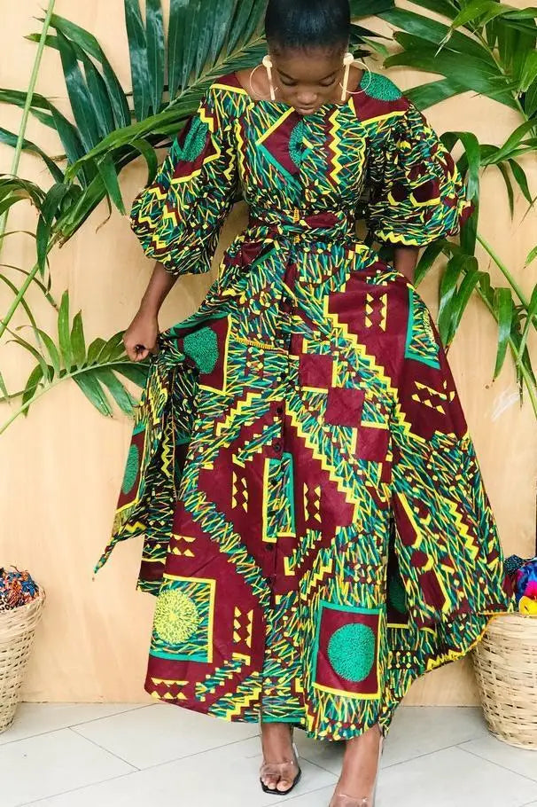 Dashiki Ankara African Maxi Dress