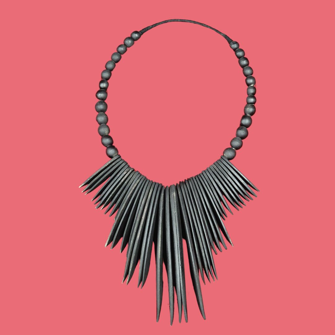 Ebony Spear Collar Necklace Perfect for Memorial Day 2024