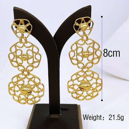 Elegant Gold Drop Earrings – Dubai Fashion Jewelry