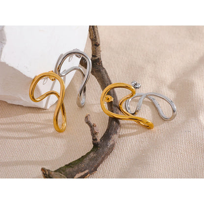 Gold Twisted Stud Earrings 