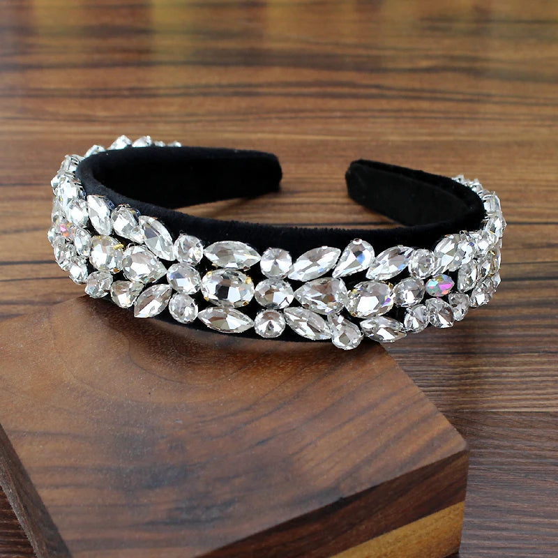 Sparkling Crystal-Encrusted Wedding  Hairband