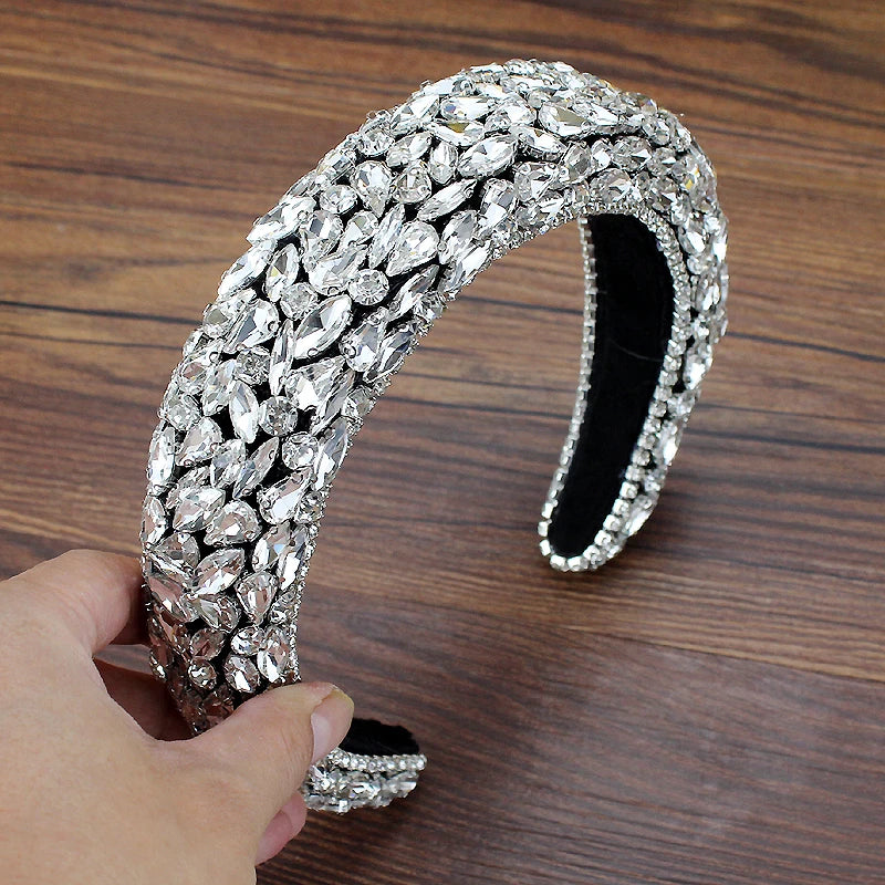 Sparkling Crystal-Encrusted Wedding  Hairband