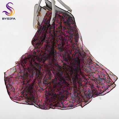 Pure 100%  Natural Silk Long Printed Scarf for all seasons