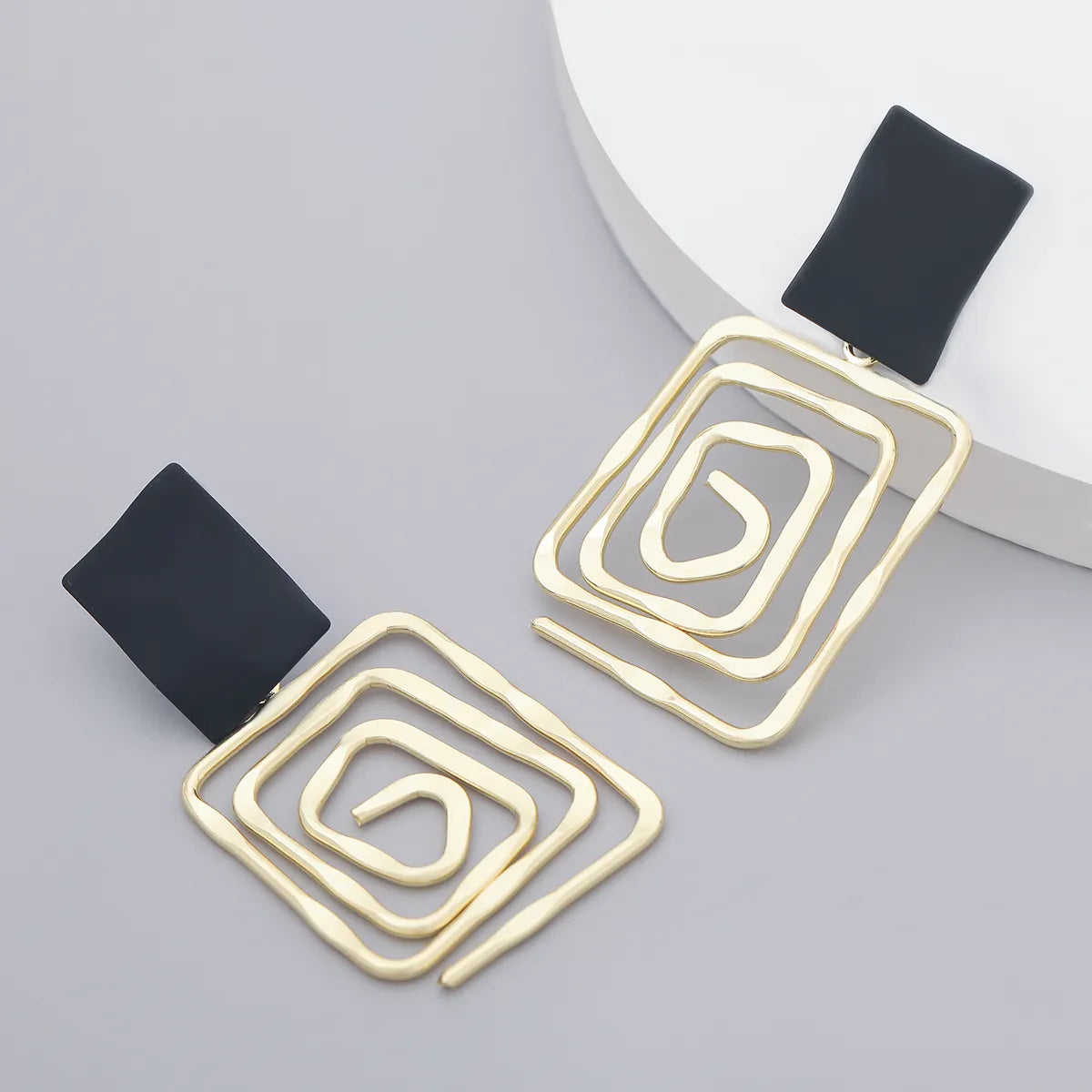 Black and Gold Squared earrings