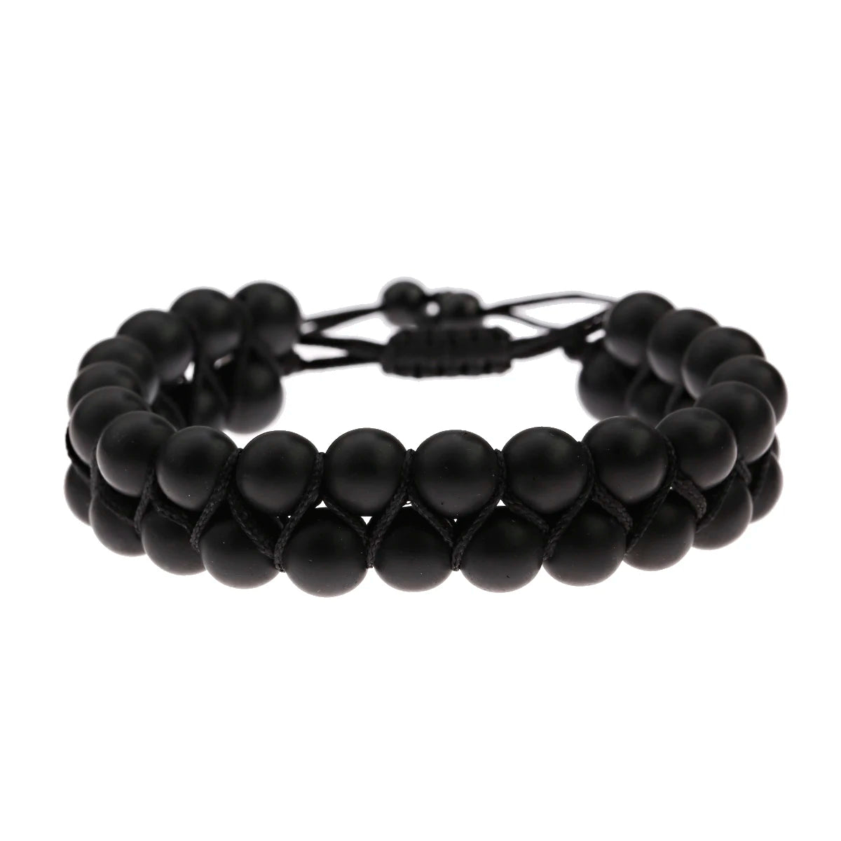 Vulcanic stone double beaded Hair Tie - Bracelet