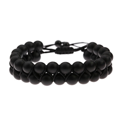 Vulcanic stone double beaded Hair Tie - Bracelet