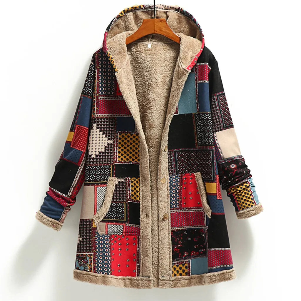 Mamio Winter Coat Warm with hood lined with Thick Fleece and Pocket