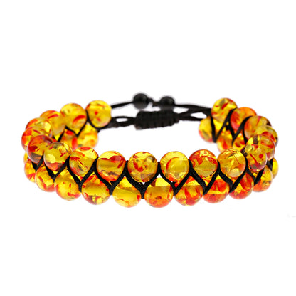 Vulcanic stone double beaded Hair Tie - Bracelet