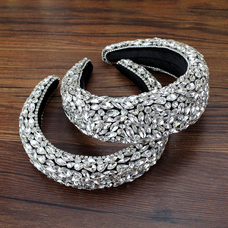 Sparkling Crystal-Encrusted Wedding  Hairband