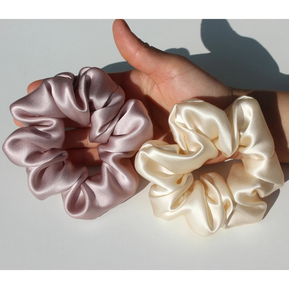 Super Soft 100% Pure Mulberry Silk Scrunchies Large