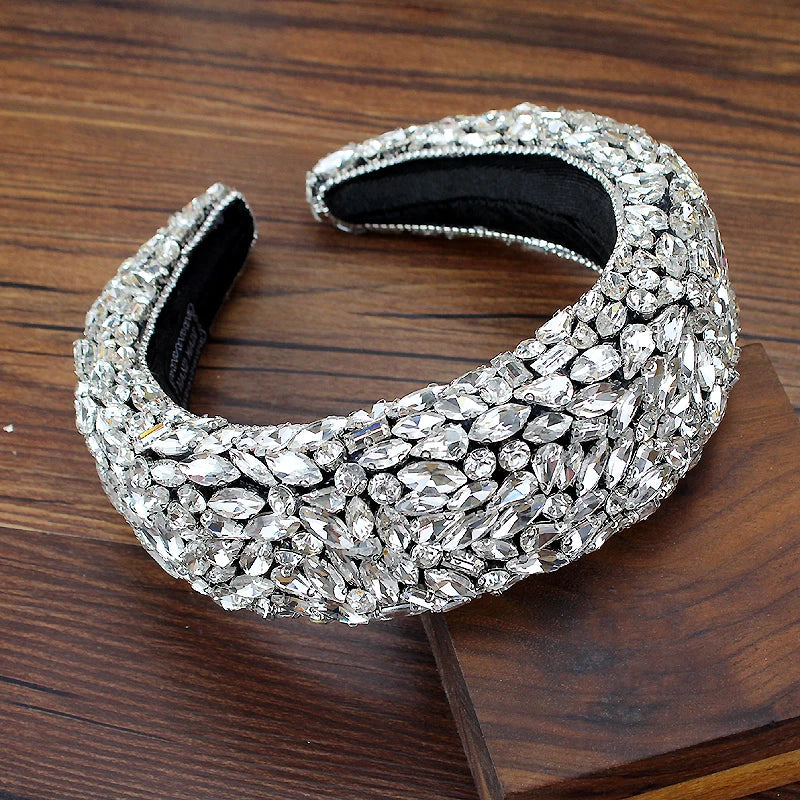 Sparkling Crystal-Encrusted Wedding  Hairband