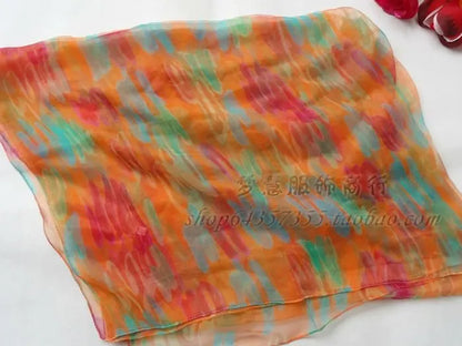 Pure 100%  Natural Silk Long Printed Scarf for all seasons