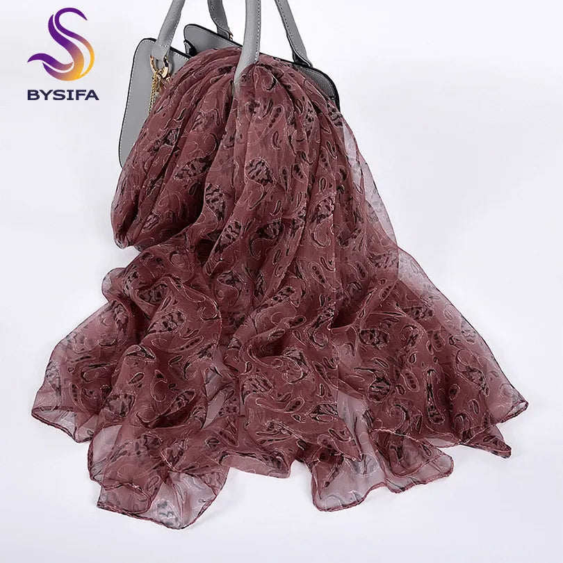 Pure 100%  Natural Silk Long Printed Scarf for all seasons