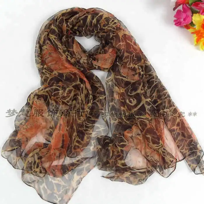 Pure 100%  Natural Silk Long Printed Scarf for all seasons