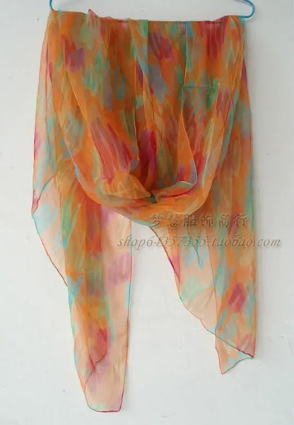 Pure 100%  Natural Silk Long Printed Scarf for all seasons