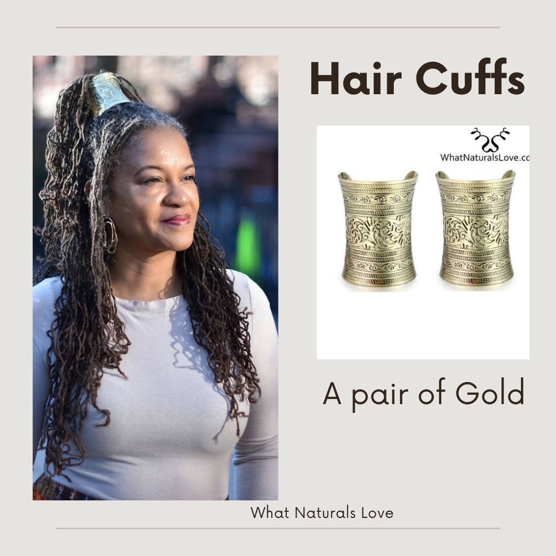Royal Engraved Hair Cuff for Locs – Adjustable Ponytail Holder - WhatNaturalsLove.com