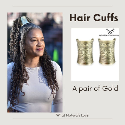 Royal Engraved Hair Cuff for Locs – Adjustable Ponytail Holder - WhatNaturalsLove.com