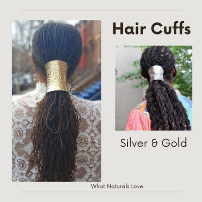Ancient Gold Hair Cuff for long ponytails Locs, Sisterlocks, Dreadlocks and Braids
