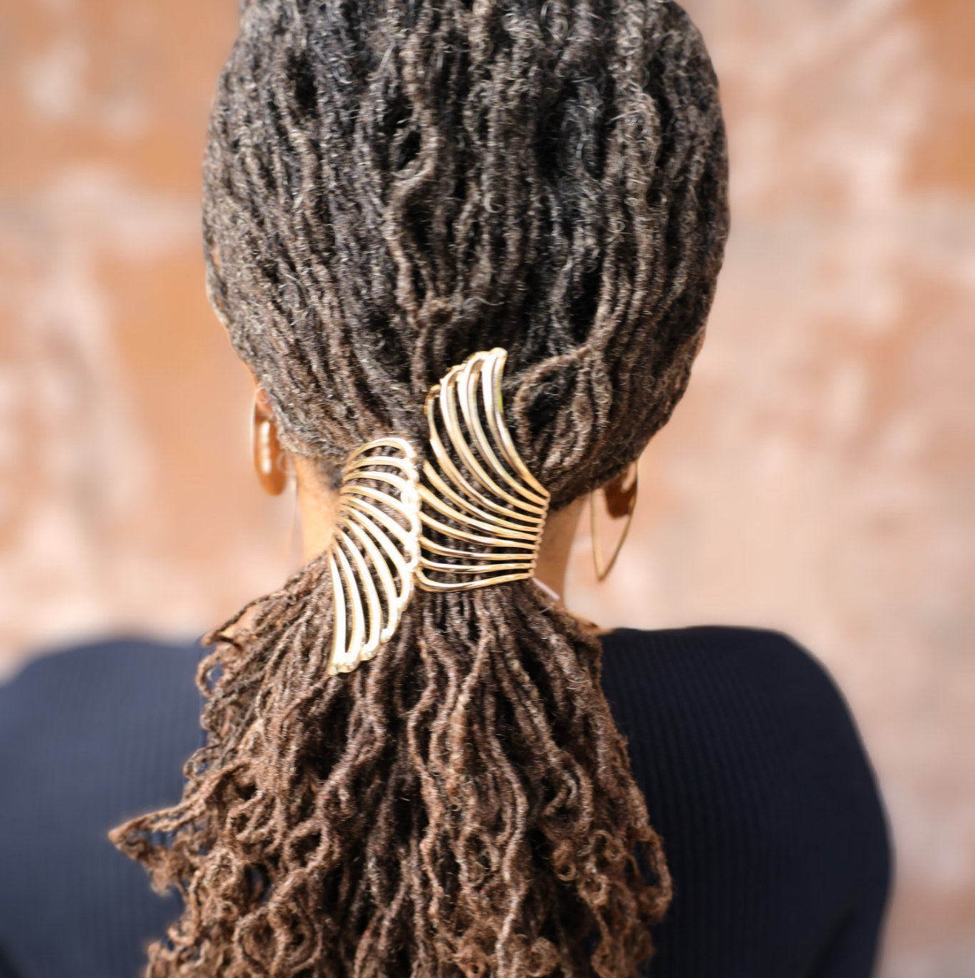 Aurora Wing Cuffs - Gold &amp; Silver for Locs, Sisterlocks, Dreadlocks and Braids