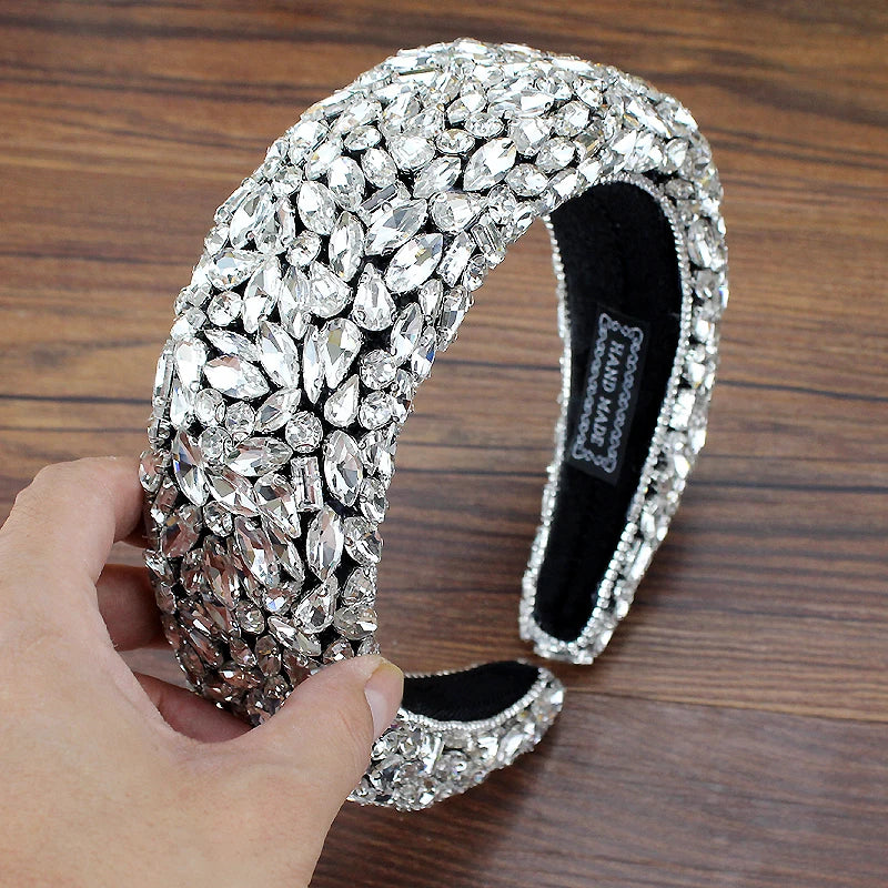 Sparkling Crystal-Encrusted Wedding  Hairband