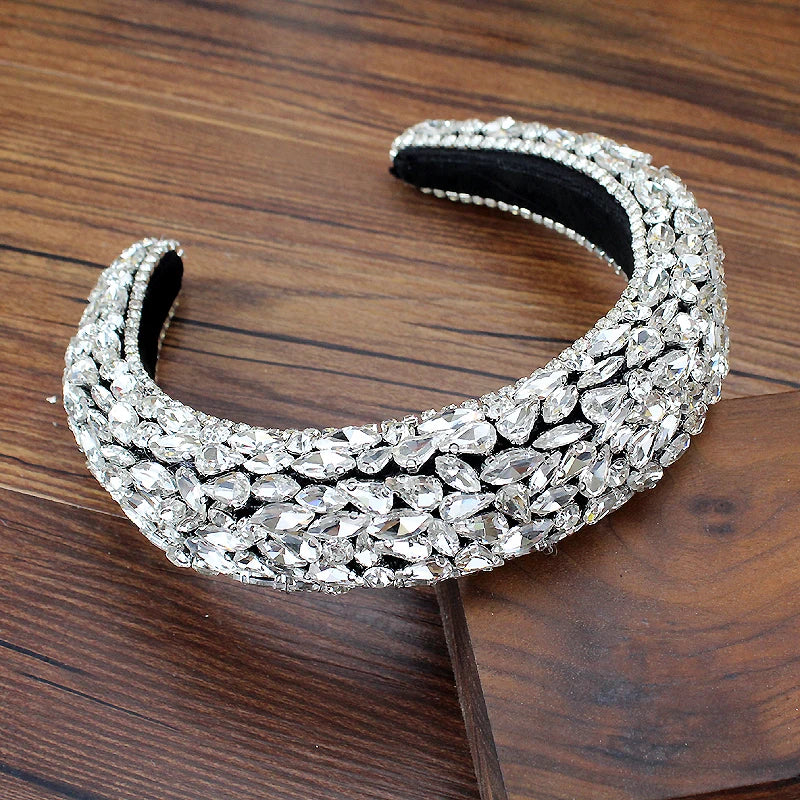 Sparkling Crystal-Encrusted Wedding  Hairband